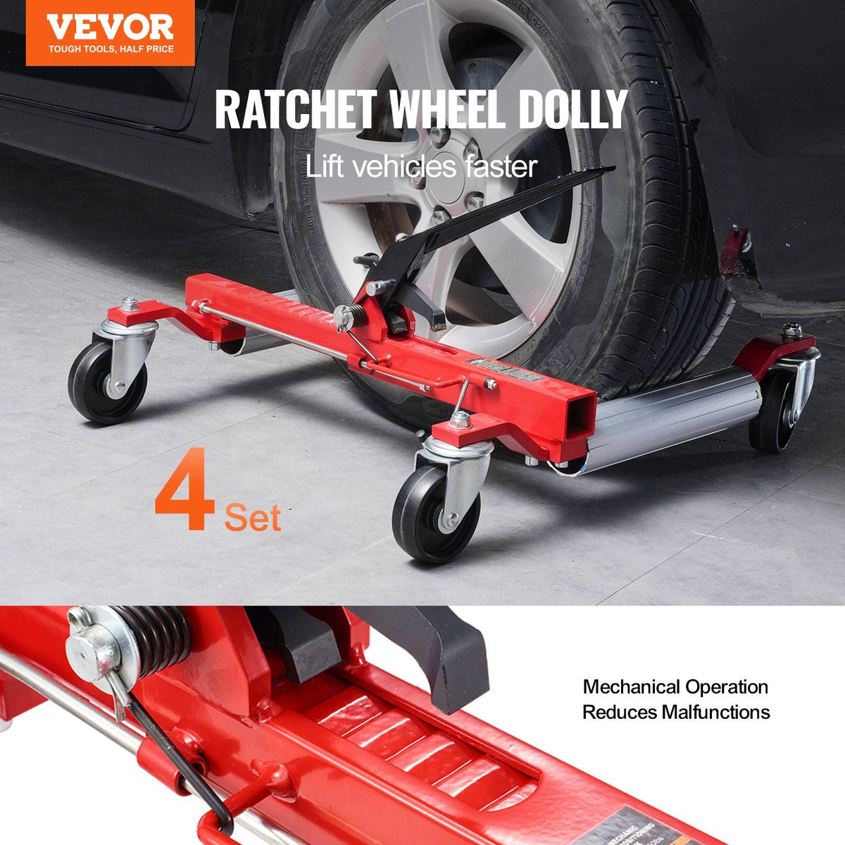 Wheel Dolly, Max Capacity 1500 Lbs Car Dolly, Car Jack Dolly Lifter with 360 degrees Rotatable Wheels, Heavy V952-ZHSKU00000000000101