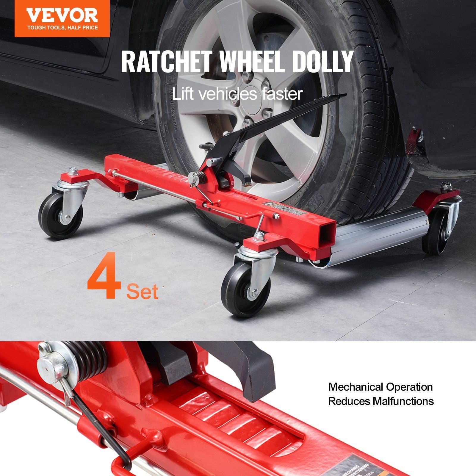 Wheel Dolly, Max Capacity 1500 Lbs Car Dolly, Car Jack Dolly Lifter with 360 degrees Rotatable Wheels, Heavy V952-ZHSKU00000000000101