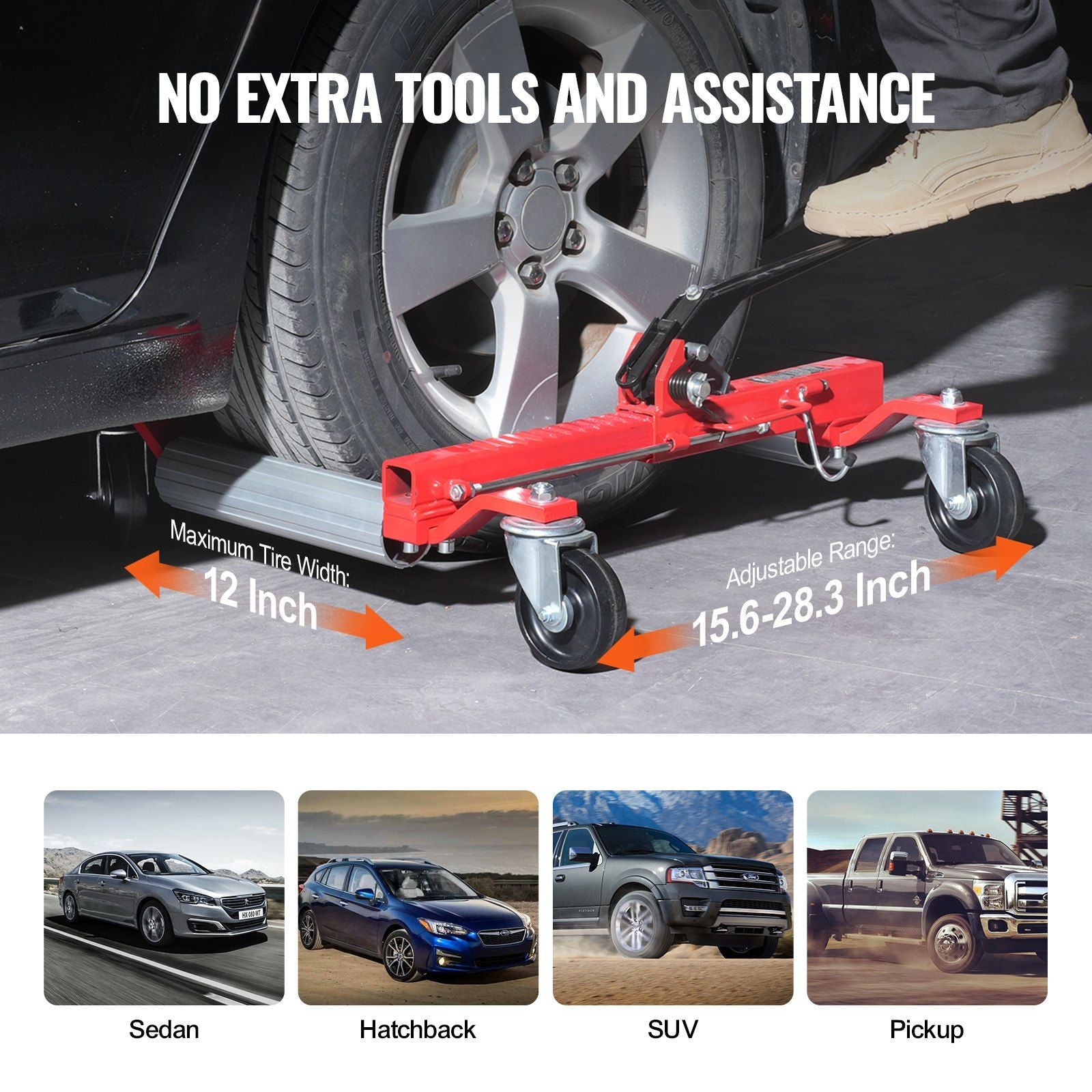 Wheel Dolly, Max Capacity 1500 Lbs Car Dolly, Car Jack Dolly Lifter with 360 degrees Rotatable Wheels, Heavy V952-ZHSKU00000000000101
