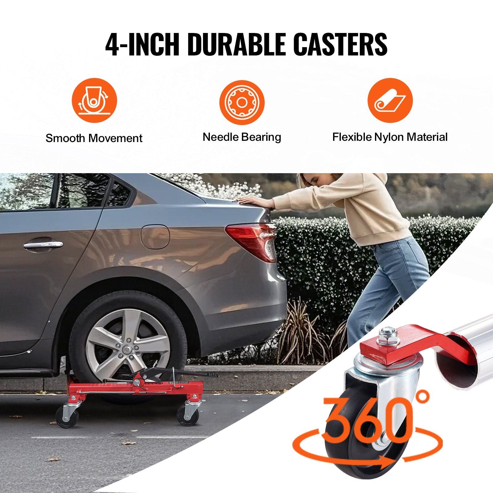 Wheel Dolly, Max Capacity 1500 Lbs Car Dolly, Car Jack Dolly Lifter with 360 degrees Rotatable Wheels, Heavy V952-ZHSKU00000000000101