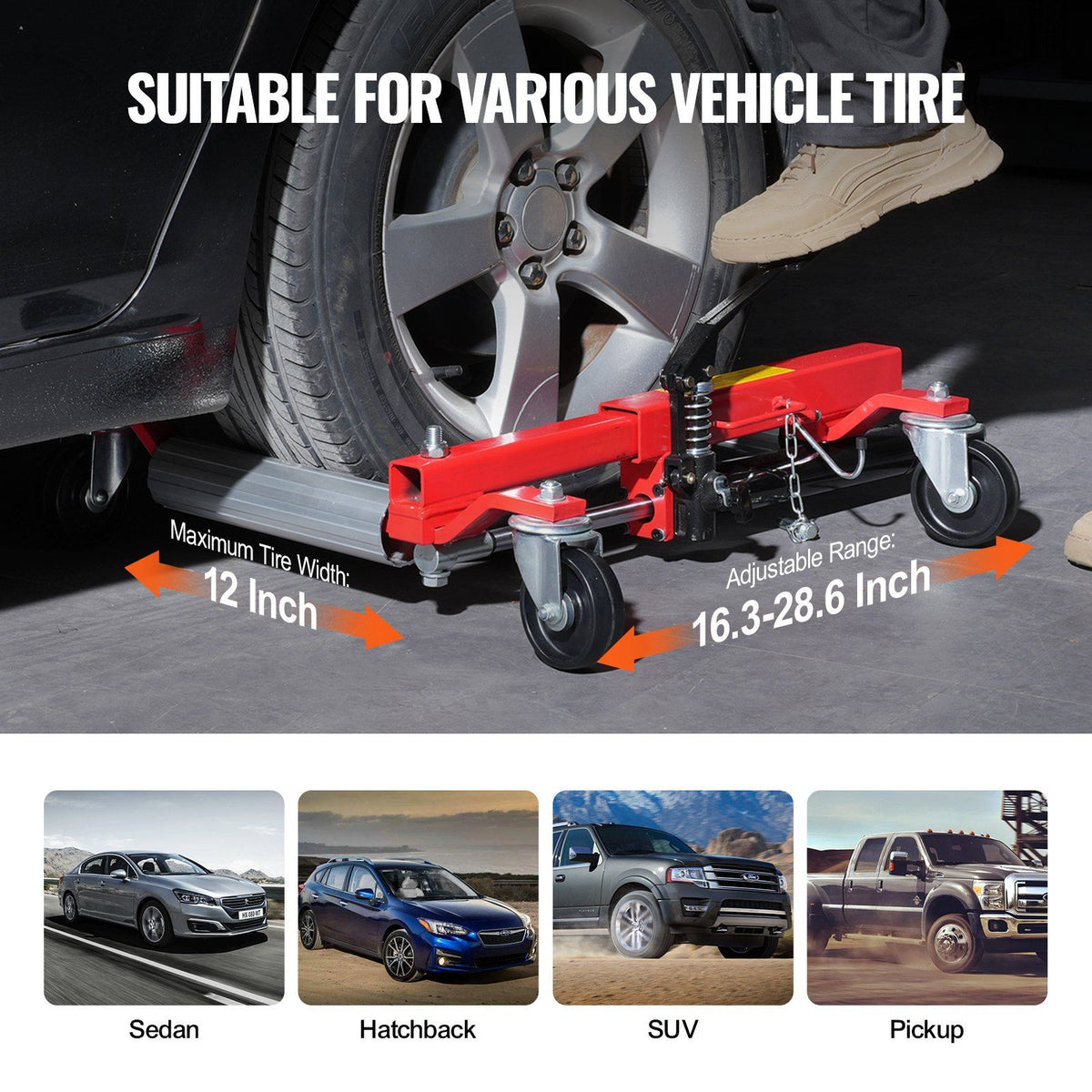 Wheel Dolly, Max Capacity 1500 Lbs Car Dolly, Car Jack Dolly Lifter with 360 degrees Rotatable Wheels, Heavy V952-ZHSKU00000000000102