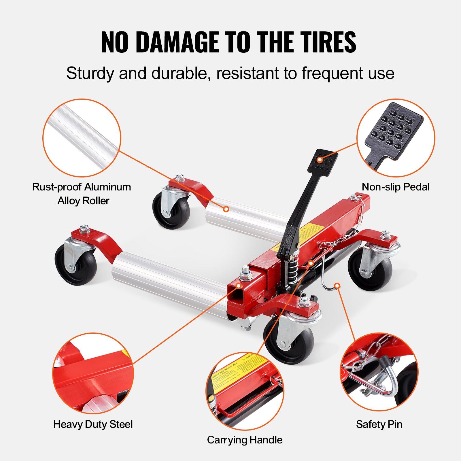 Wheel Dolly, Max Capacity 1500 Lbs Car Dolly, Car Jack Dolly Lifter with 360 degrees Rotatable Wheels, Heavy V952-ZHSKU00000000000102