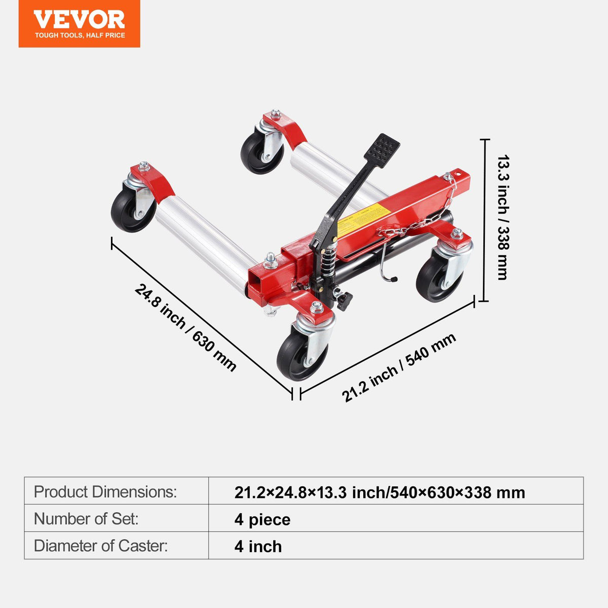 Wheel Dolly, Max Capacity 1500 Lbs Car Dolly, Car Jack Dolly Lifter with 360 degrees Rotatable Wheels, Heavy V952-ZHSKU00000000000102
