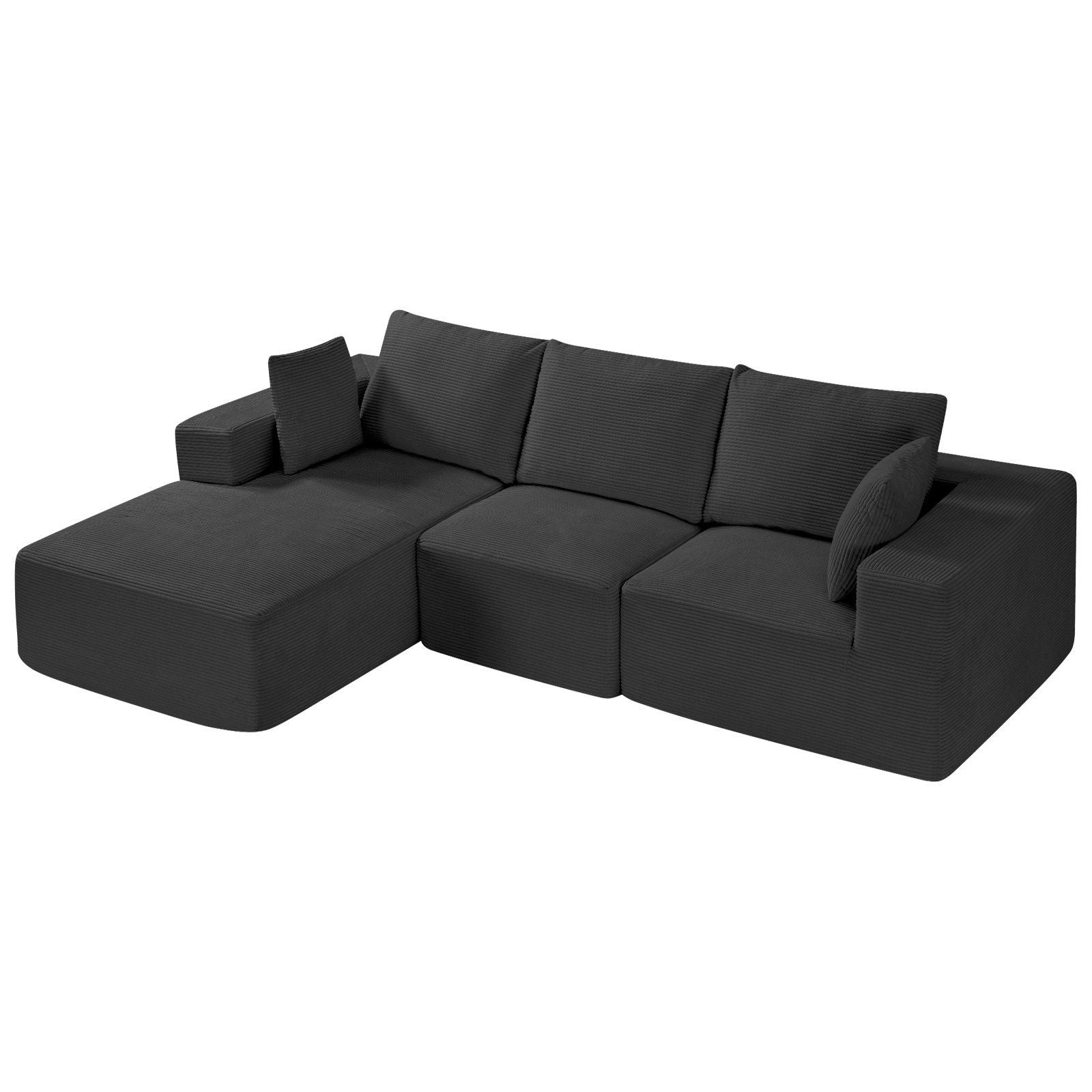 Modular Sectional Sofa, L Shaped Modular Sofa with Chaise, Cloud Sectional Couch with High Rebound Sponge and V952-ZHSSFLX1001039A6QV0
