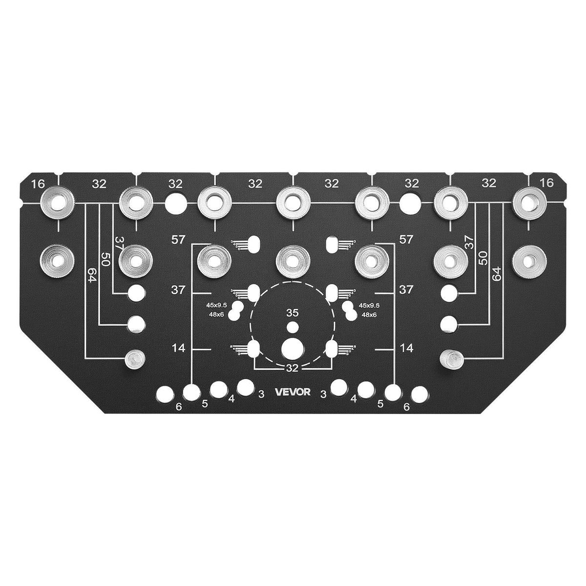 Shelf Pin Jig and Hinge Jig Two-in-One, Aluminum Alloy Cabinet Hardware Hole Drilling Template with 6.4 and V952-ZJJGBXZKJJ006012Y001V0