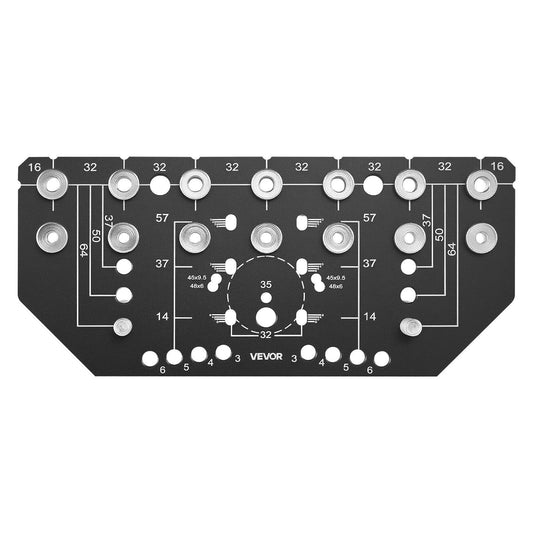 Shelf Pin Jig and Hinge Jig Two-in-One, Aluminum Alloy Cabinet Hardware Hole Drilling Template with 6.4 and V952-ZJJGBXZKJJ006012Y001V0