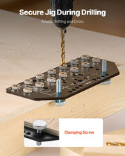 Shelf Pin Jig and Hinge Jig Two-in-One, Aluminum Alloy Cabinet Hardware Hole Drilling Template with 6.4 and V952-ZJJGBXZKJJ006012Y001V0