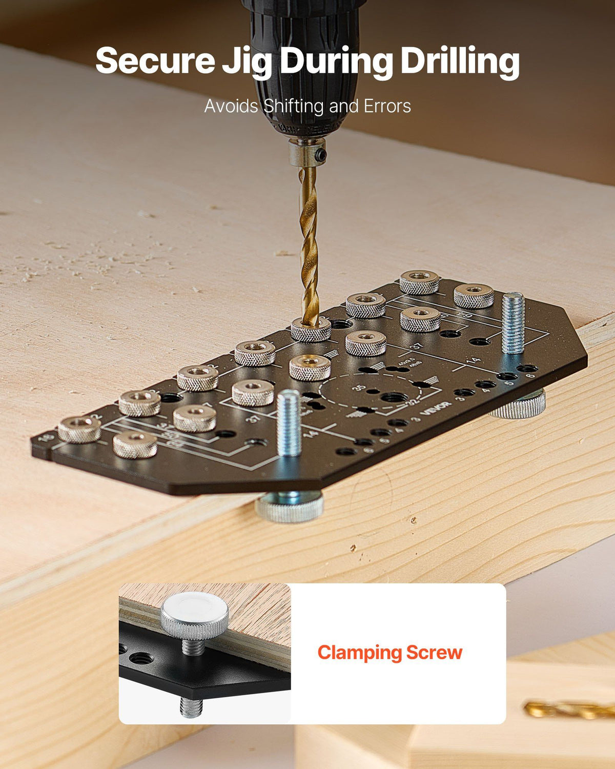 Shelf Pin Jig and Hinge Jig Two-in-One, Aluminum Alloy Cabinet Hardware Hole Drilling Template with 6.4 and V952-ZJJGBXZKJJ006012Y001V0