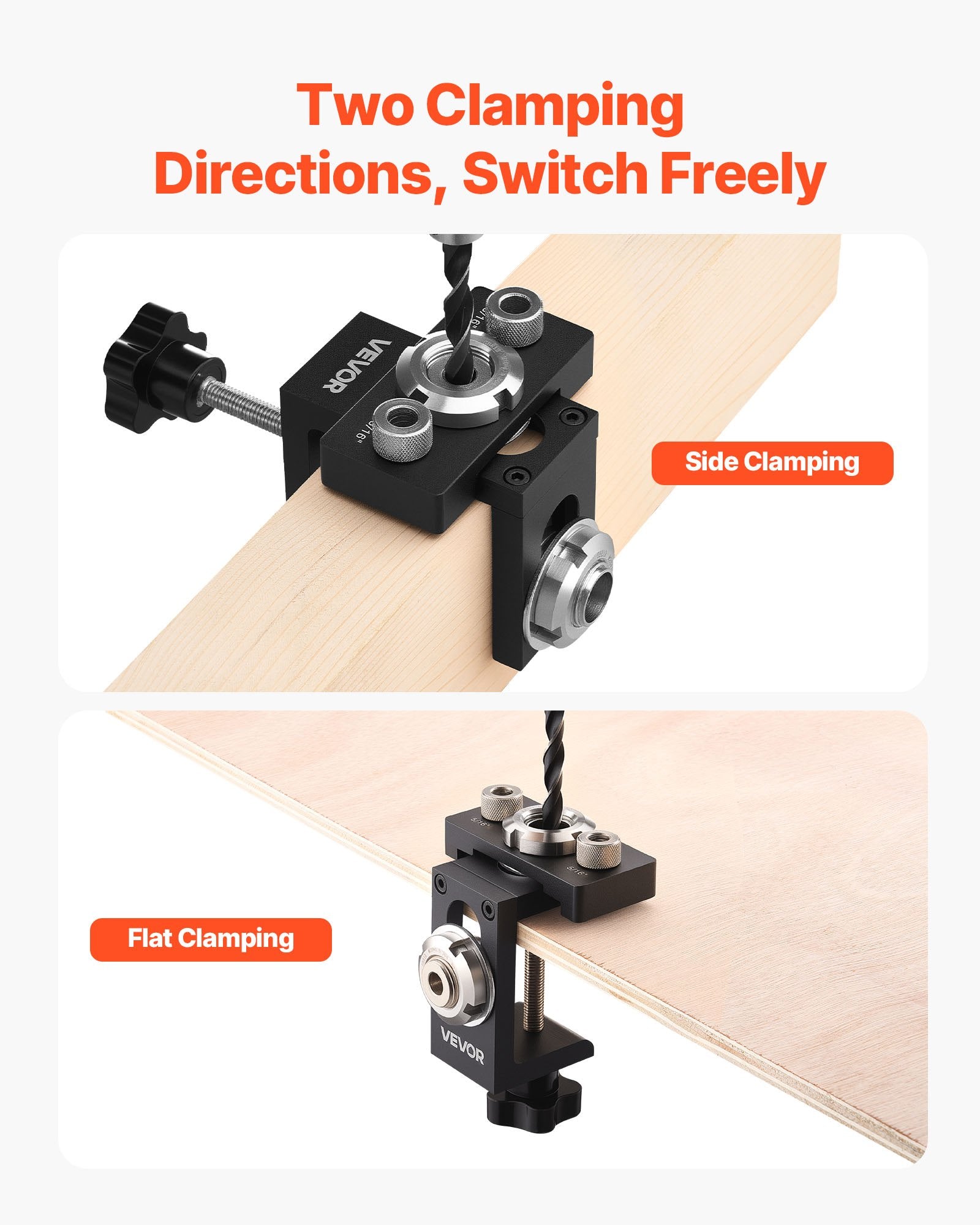 Doweling Jig Kit, Self Centering Dowel Drill Jig for Straight Holes, Aluminum Alloy Woodworking Joints Tool V952-ZJJJJXZKJJ00ELCE6001V0