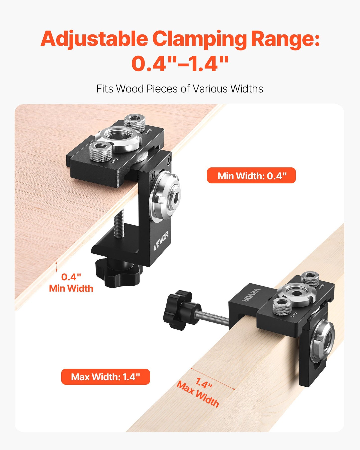 Doweling Jig Kit, Self Centering Dowel Drill Jig for Straight Holes, Aluminum Alloy Woodworking Joints Tool V952-ZJJJJXZKJJ00ELCE6001V0