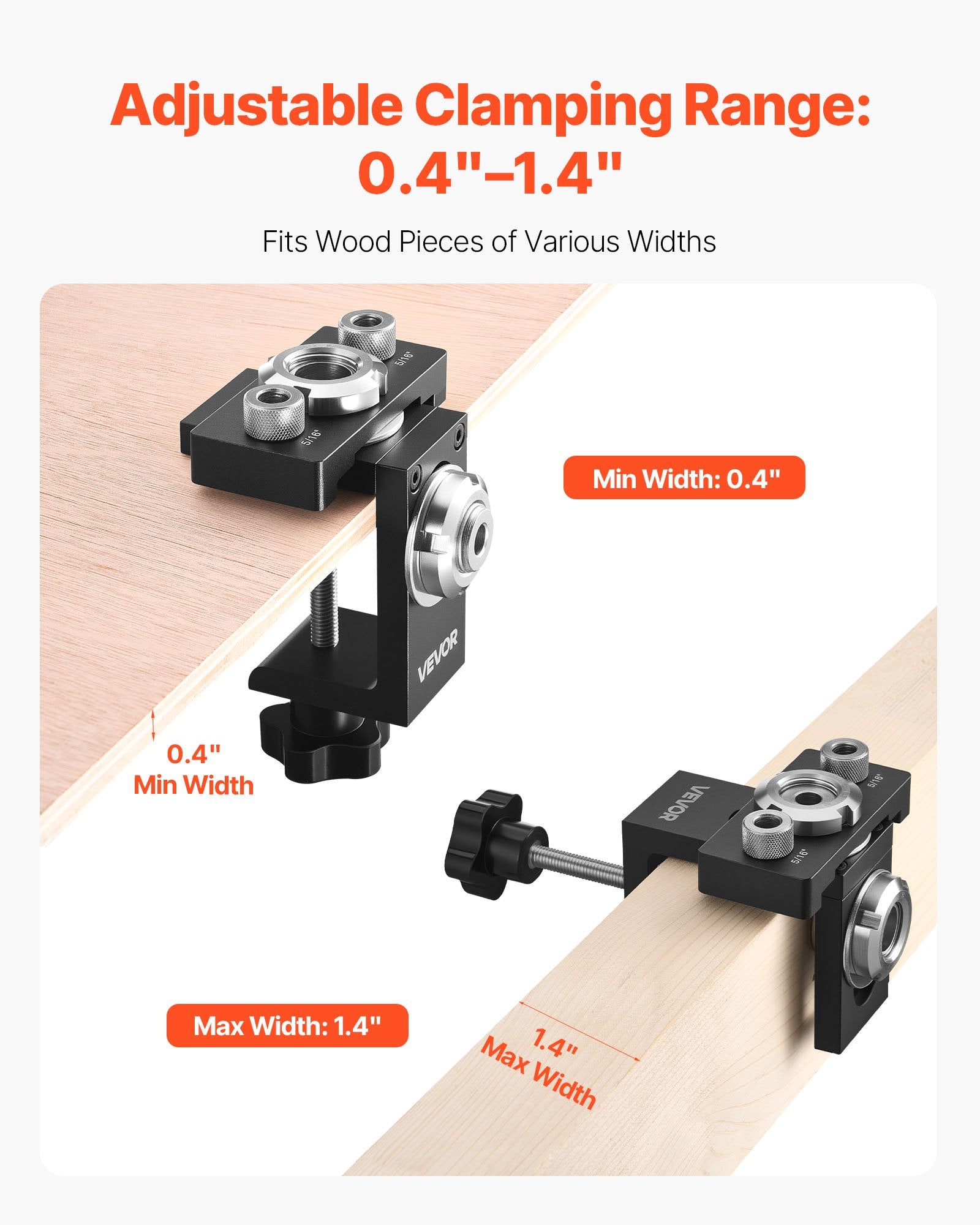 Doweling Jig Kit, Self Centering Dowel Drill Jig for Straight Holes, Aluminum Alloy Woodworking Joints Tool V952-ZJJJJXZKJJ00ELCE6001V0