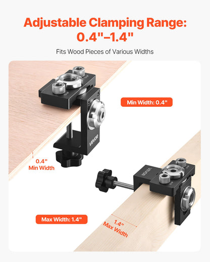 Doweling Jig Kit, Self Centering Dowel Drill Jig for Straight Holes, Aluminum Alloy Woodworking Joints Tool V952-ZJJJJXZKJJ00ELCE6001V0