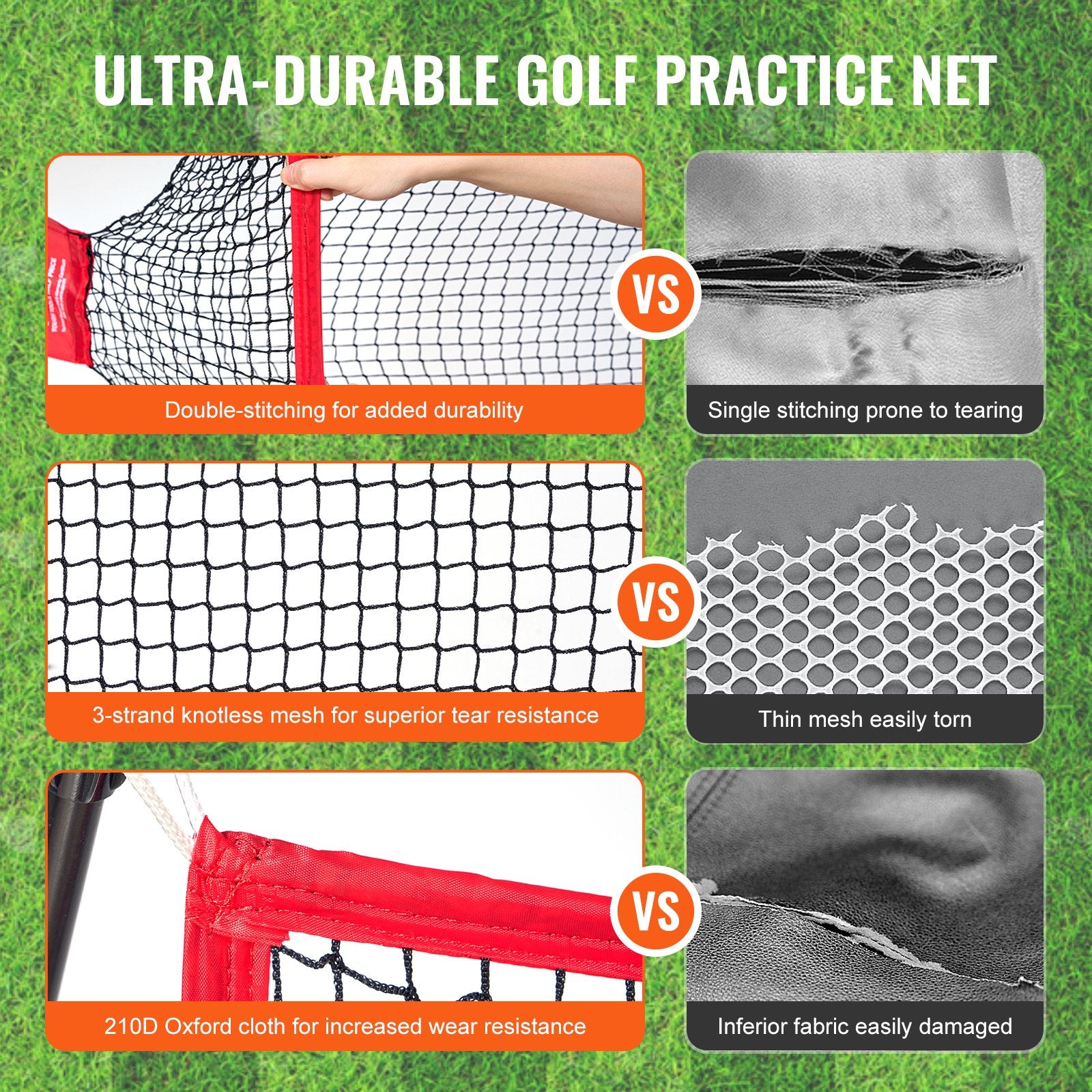 Golf Practice Hitting Net, Huge 10.8x7ft Golf Net, Personal Driving Range for Indoor Outdoor Use, Portable V952-ZJK10X7YCDW0FFLLXV0