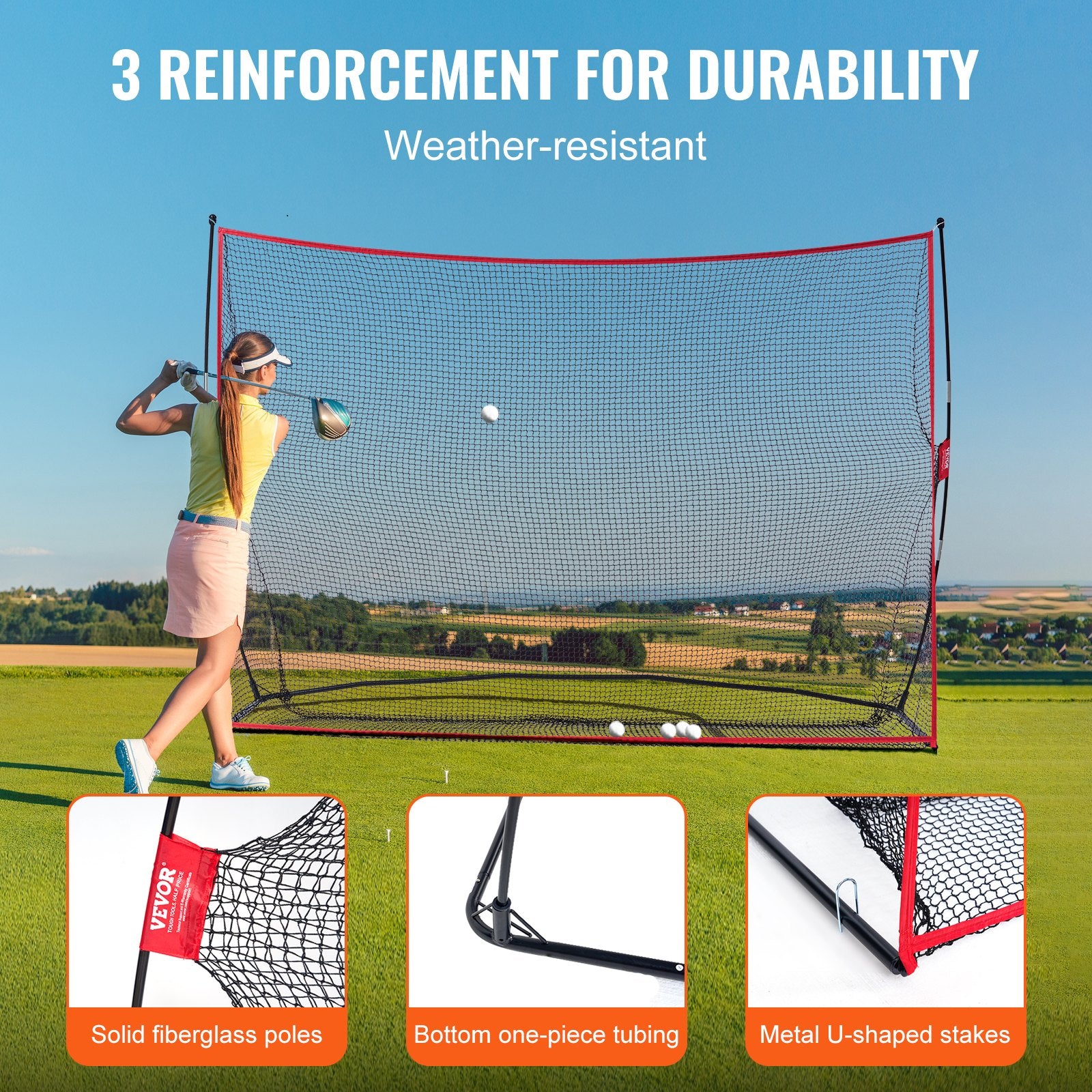 Golf Practice Hitting Net, Huge 10.8x7ft Golf Net, Personal Driving Range for Indoor Outdoor Use, Portable V952-ZJK10X7YCDW0FFLLXV0