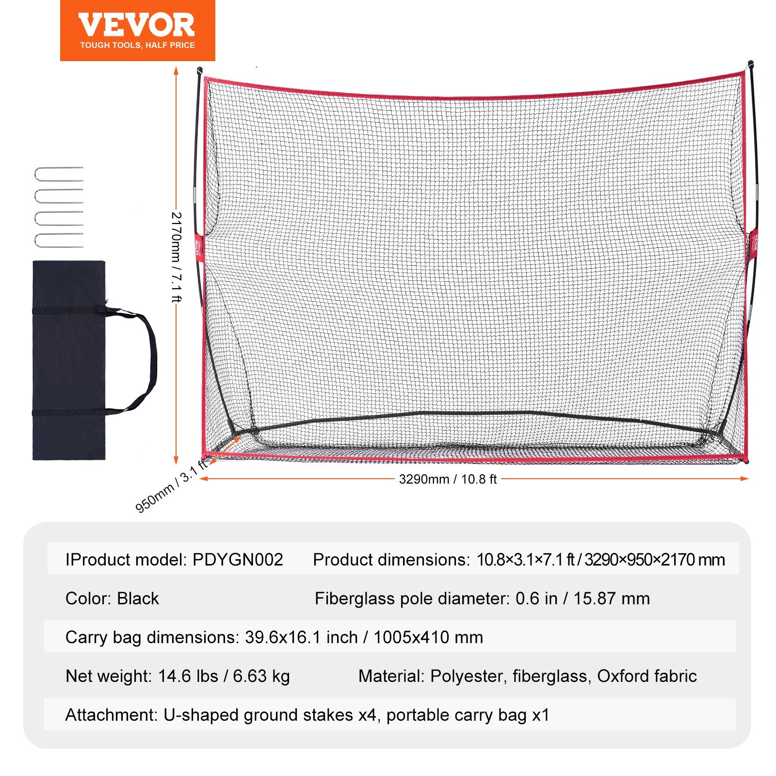 Golf Practice Hitting Net, Huge 10.8x7ft Golf Net, Personal Driving Range for Indoor Outdoor Use, Portable V952-ZJK10X7YCDW0FFLLXV0