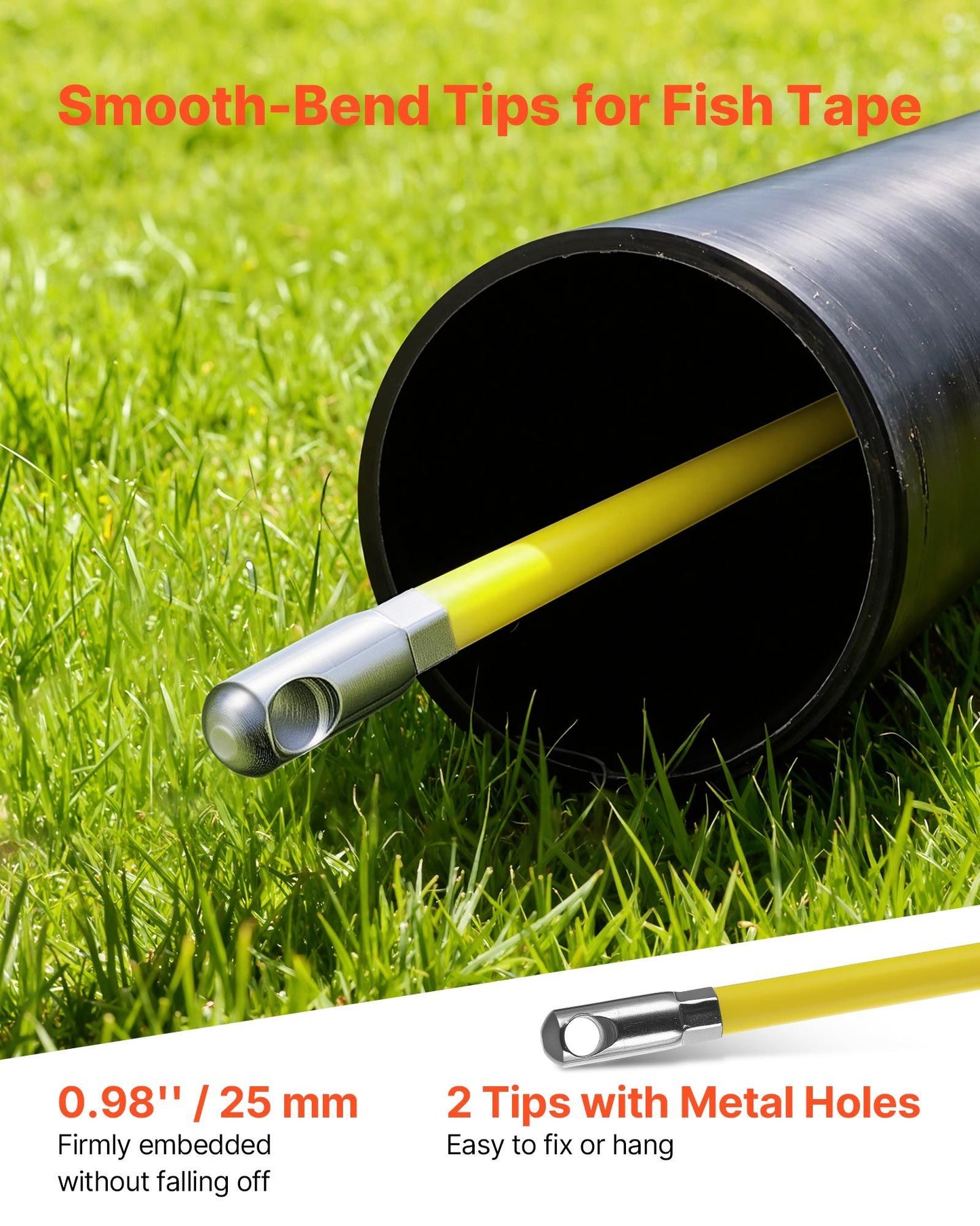 Fish Tape Fiberglass, 152M 6.3MM, Duct Rodder Fishtape Wire Puller with Stand, Cable Running Rod with Locking V952-ZJKYDBLXW14IQ3YP7001V0