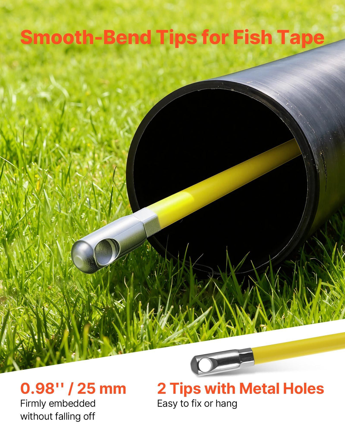 Fish Tape Fiberglass, 152M 6.3MM, Duct Rodder Fishtape Wire Puller with Stand, Cable Running Rod with Locking V952-ZJKYDBLXW14IQ3YP7001V0