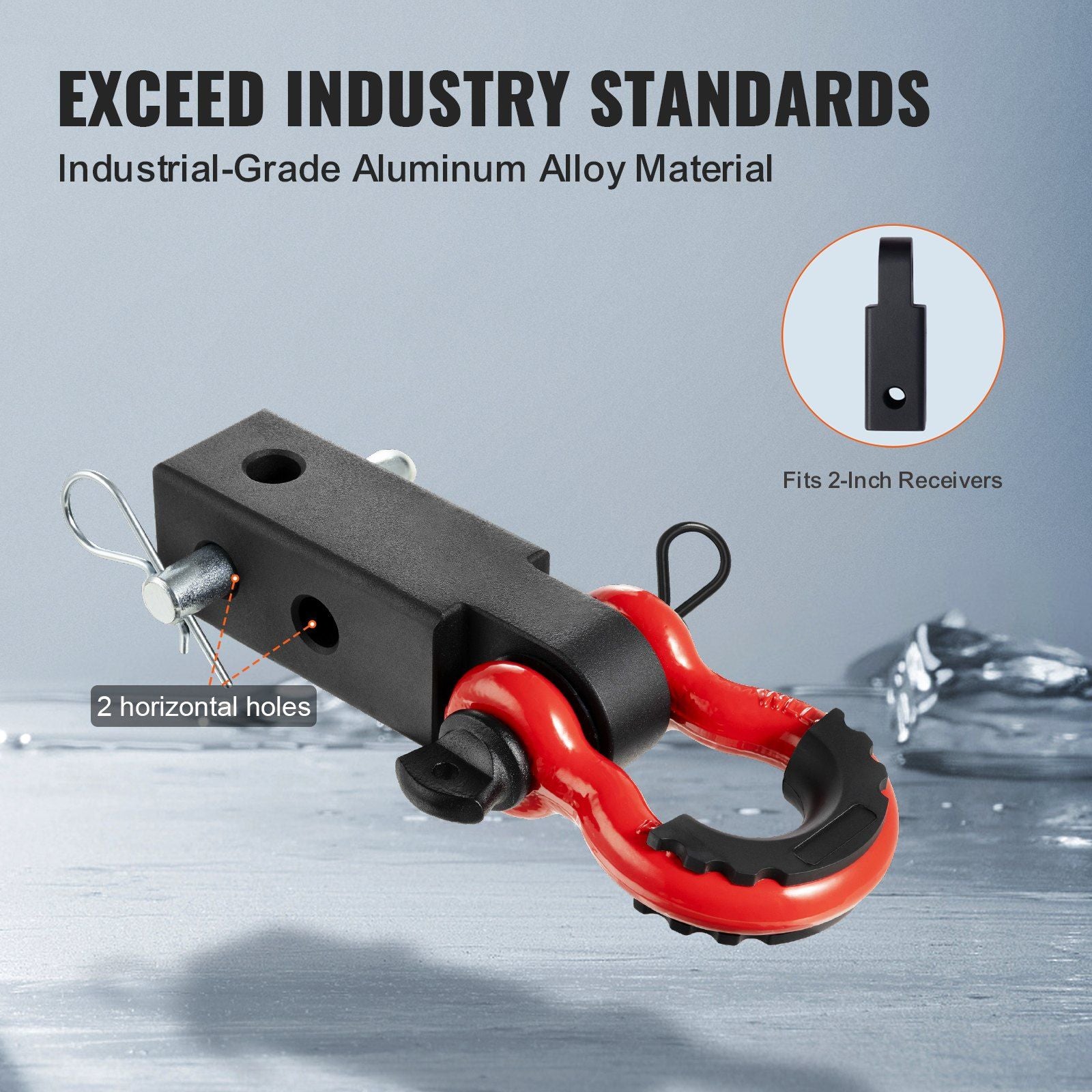 Shackle Hitch Receiver 50 mm, 29.9 Tons Breaking Strength, D Ring Shackle with Trailer Hitch Lock Pin, Heavy V952-ZJLHJ2IN550085NCOV0