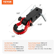 Shackle Hitch Receiver 50 mm, 29.9 Tons Breaking Strength, D Ring Shackle with Trailer Hitch Lock Pin, Heavy V952-ZJLHJ2IN550085NCOV0