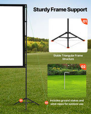 Projector Screen with Stand, 100 Inch 160 degrees Wide Angle Indoor Outdoor Projection Screen, 16:9 4K HD V952-ZJSTYPMEKLJZTWA9Y001V0