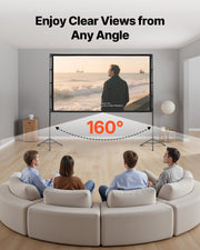 Projector Screen with Stand, 100 Inch 160 degrees Wide Angle Indoor Outdoor Projection Screen, 16:9 4K HD V952-ZJSTYPMEKLJZTWA9Y001V0