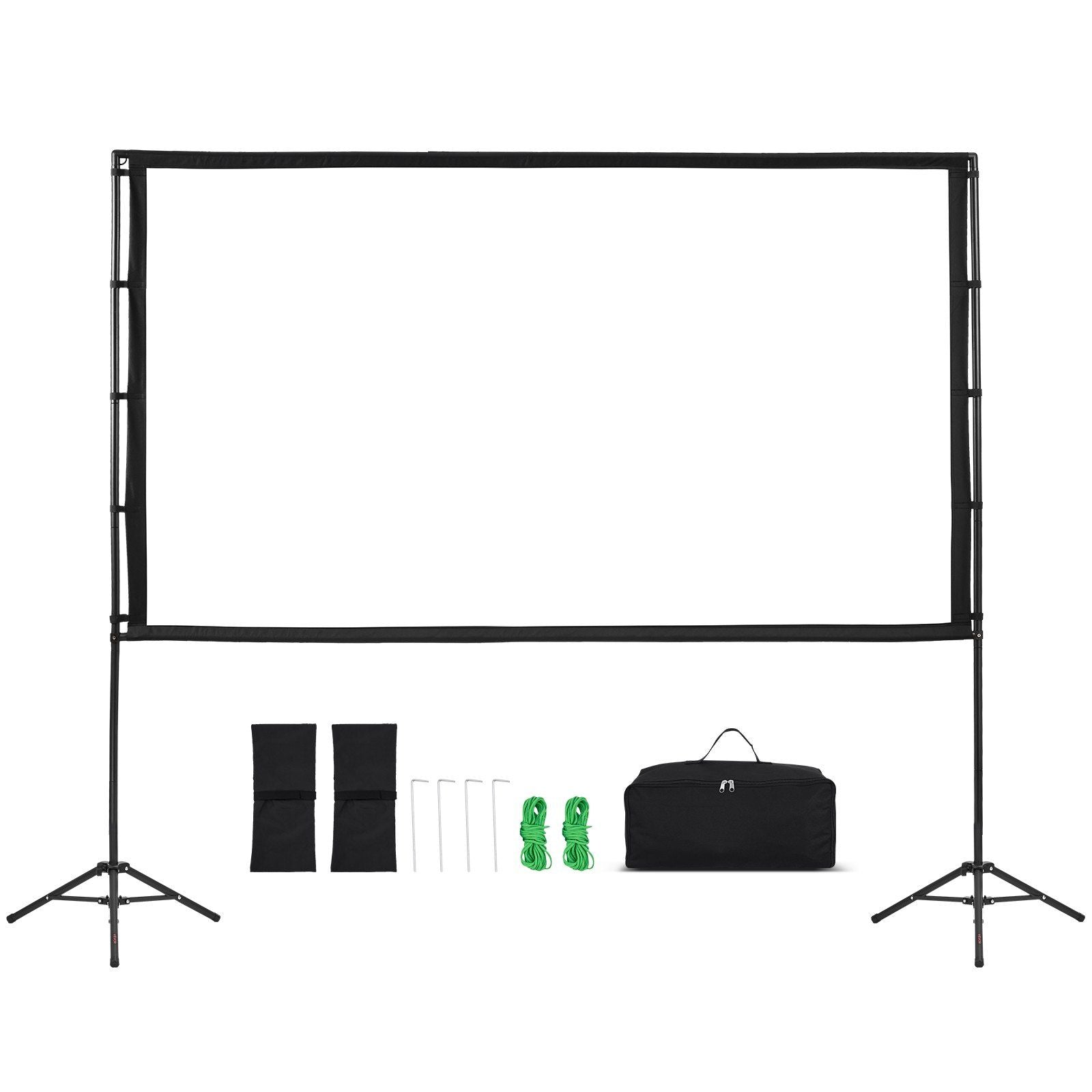 Projector Screen with Stand, 100 Inch 160 degrees Wide Angle Indoor Outdoor Projection Screen, 16:9 4K HD V952-ZJSTYPMEKLJZTWA9Y001V0