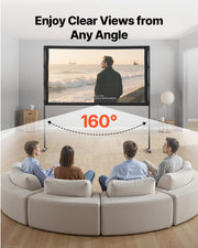 Projector Screen with Stand, 80 Inch 160 degrees Wide Angle Indoor Outdoor Projection Screen, 16:9 4K HD V952-ZJSTYPMEKPJZC0SR9001V0