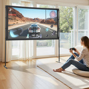 Projector Screen with Stand, 80 Inch 160 degrees Wide Angle Indoor Outdoor Projection Screen, 16:9 4K HD V952-ZJSTYPMEKPJZC0SR9001V0