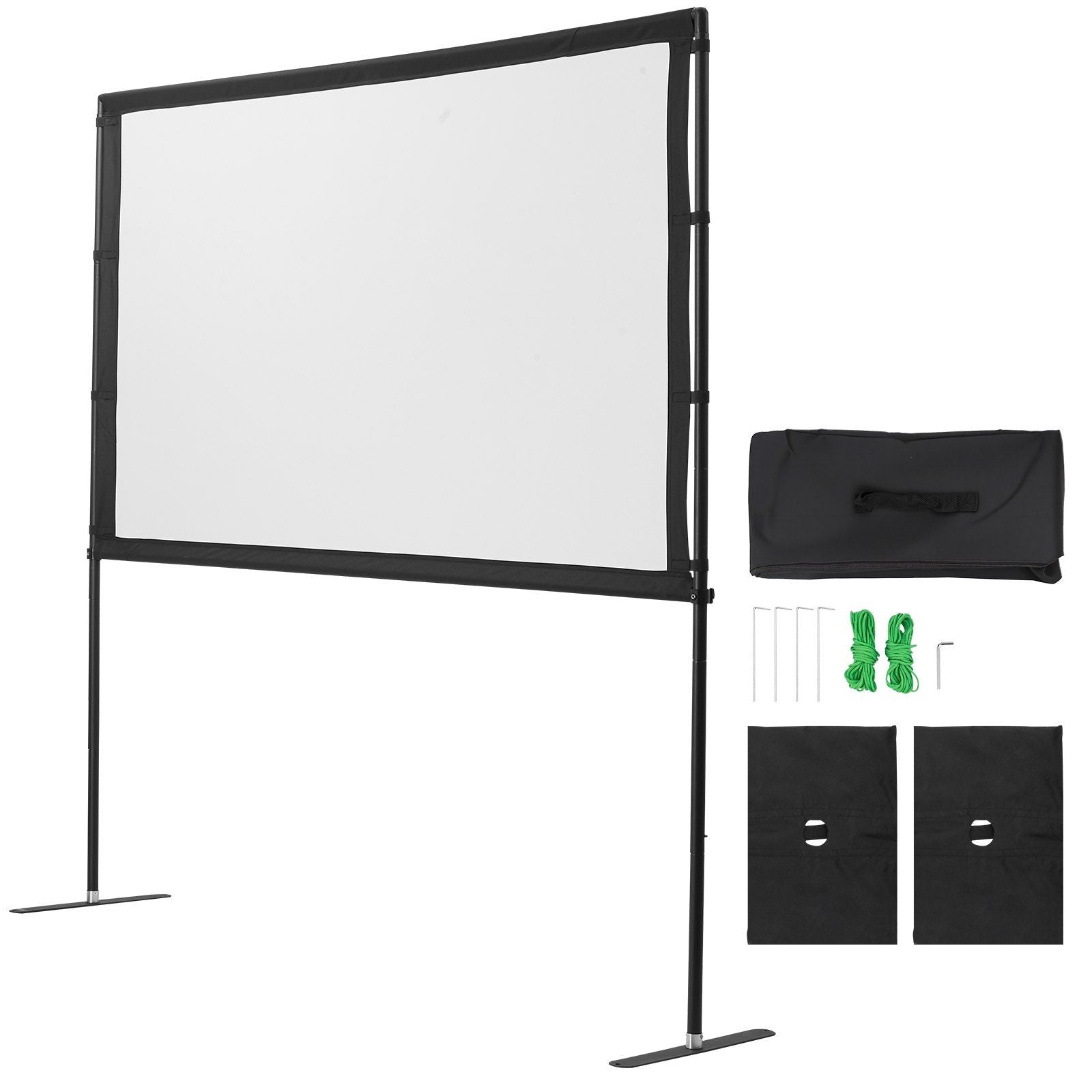 Projector Screen with Stand, 80 Inch 160 degrees Wide Angle Indoor Outdoor Projection Screen, 16:9 4K HD V952-ZJSTYPMEKPJZC0SR9001V0