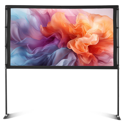 Projector Screen with Stand, 80 Inch 160 degrees Wide Angle Indoor Outdoor Projection Screen, 16:9 4K HD V952-ZJSTYPMEKPJZC0SR9001V0