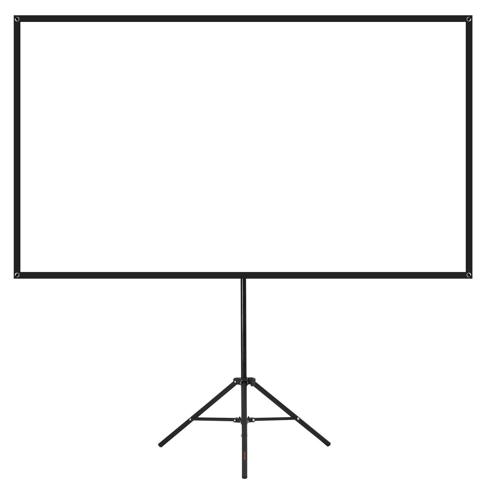 Projector Screen with Stand, 80 Inch 160 degrees Wide Angle Indoor Outdoor Projection Screen, 16:9 4K HD V952-ZJSTYPMEKSJZ80OE1001V0
