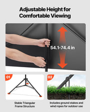 Projector Screen with Stand, 80 Inch 160 degrees Wide Angle Indoor Outdoor Projection Screen, 16:9 4K HD V952-ZJSTYPMEKSJZ80OE1001V0