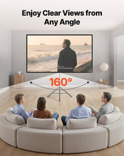 Projector Screen with Stand, 80 Inch 160 degrees Wide Angle Indoor Outdoor Projection Screen, 16:9 4K HD V952-ZJSTYPMEKSJZ80OE1001V0