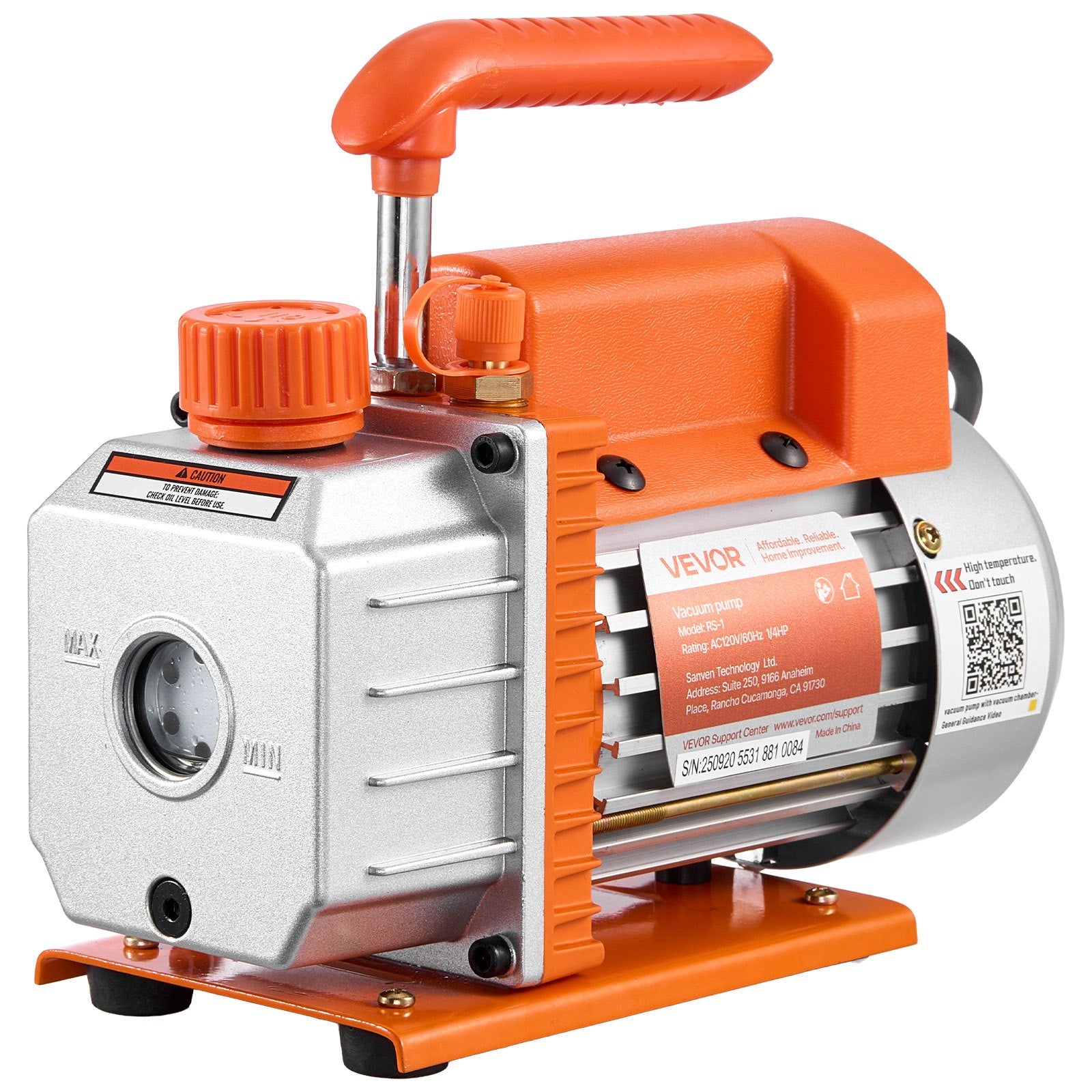 18.93 L Vacuum Chamber with Pump, 3.5 CFM 99 L/min, Single Stage Vacuum Pump, Stainless Steel Degassing V952-ZKBYZKTTZDJ1B45UM001V3