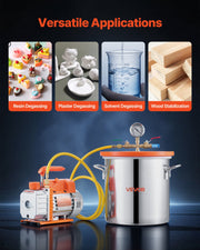 11.36 L Vacuum Chamber with Pump, 3.5 CFM 99 L/min, Single Stage Vacuum Pump, Stainless Steel Degassing V952-ZKBYZKTTZDJ1C7IAJ001V3