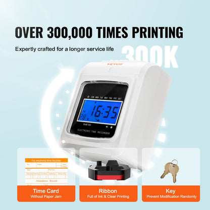 Punch Time Clock, Time Tracker Machine for Employees of Small Business, 6 Punches per Day, Time Clock Punch V952-ZKSDKZTZYJK3YNZNYV3