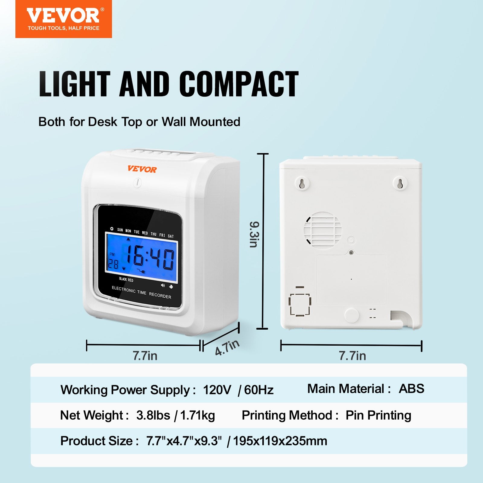 Punch Time Clock, Time Tracker Machine for Employees of Small Business, 6 Punches per Day, Time Clock Punch V952-ZKSDKZTZYJK3YNZNYV3