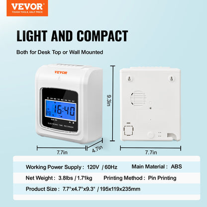 Punch Time Clock, Time Tracker Machine for Employees of Small Business, 6 Punches per Day, Time Clock Punch V952-ZKSDKZTZYJK3YNZNYV3
