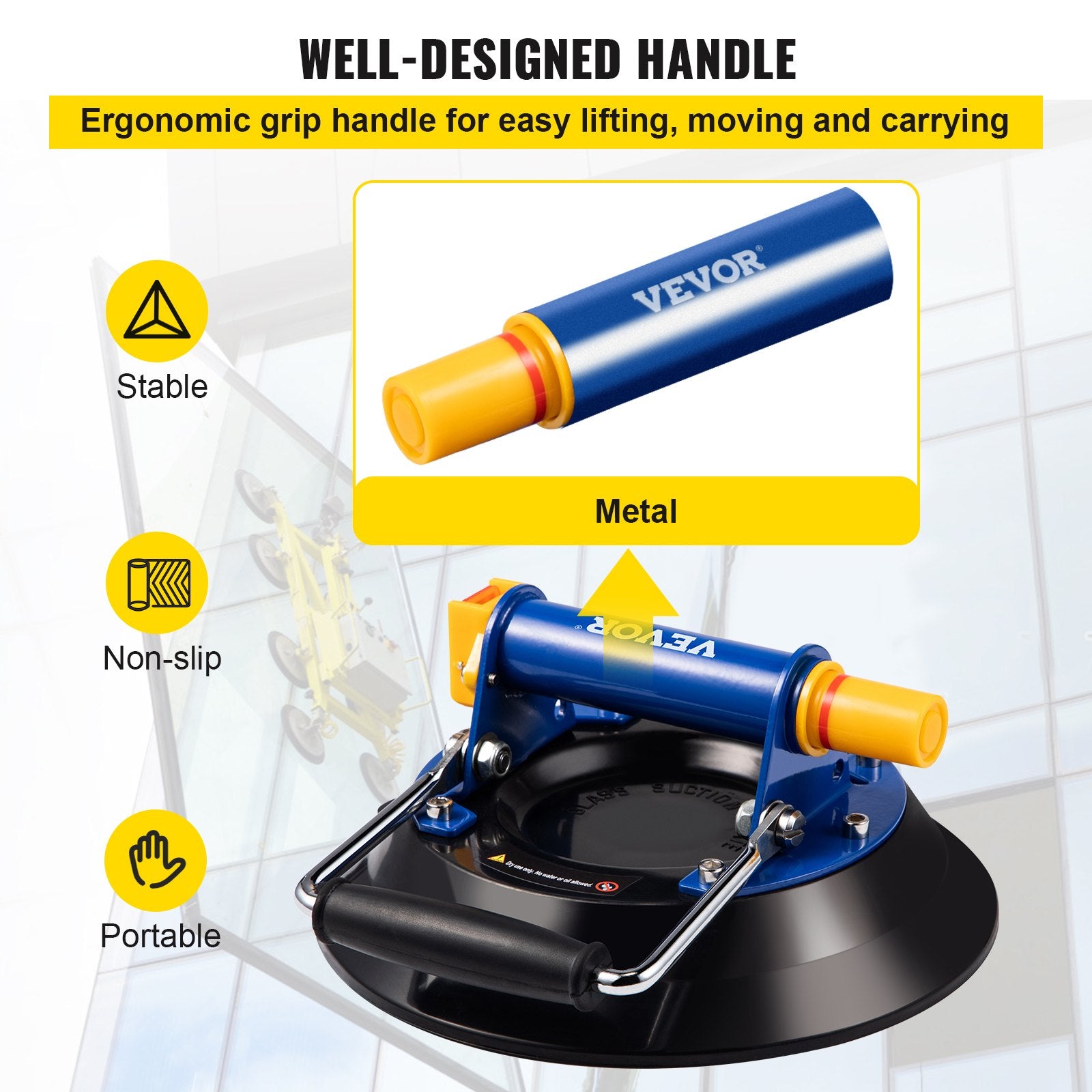 Glass Lifting Vacuum Suction Cup Glass Lifter Suction Cup 30.4 cm 150 kg V952-ZKXPYCJSSB1210RLVV0