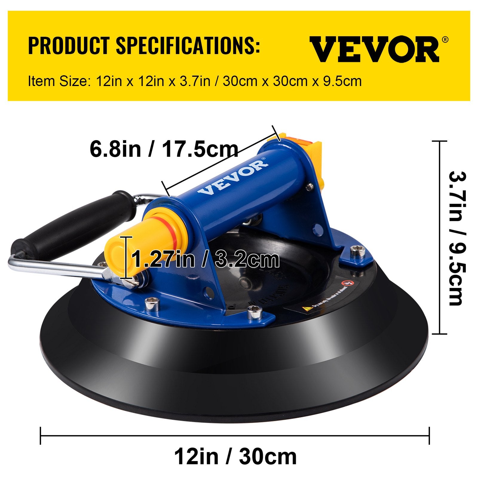 Glass Lifting Vacuum Suction Cup Glass Lifter Suction Cup 30.4 cm 150 kg V952-ZKXPYCJSSB1210RLVV0