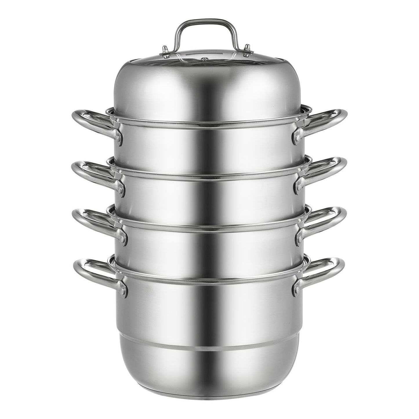 Dumpling Steamer Stainless Steel 5 Titer for for Cook Soup, Noodles, Fishes Work with Gas Electric Grill V952-ZL5CBXGZL30CM0001V0