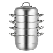 Dumpling Steamer Stainless Steel 5 Titer for for Cook Soup, Noodles, Fishes Work with Gas Electric Grill V952-ZL5CBXGZL30CM0001V0