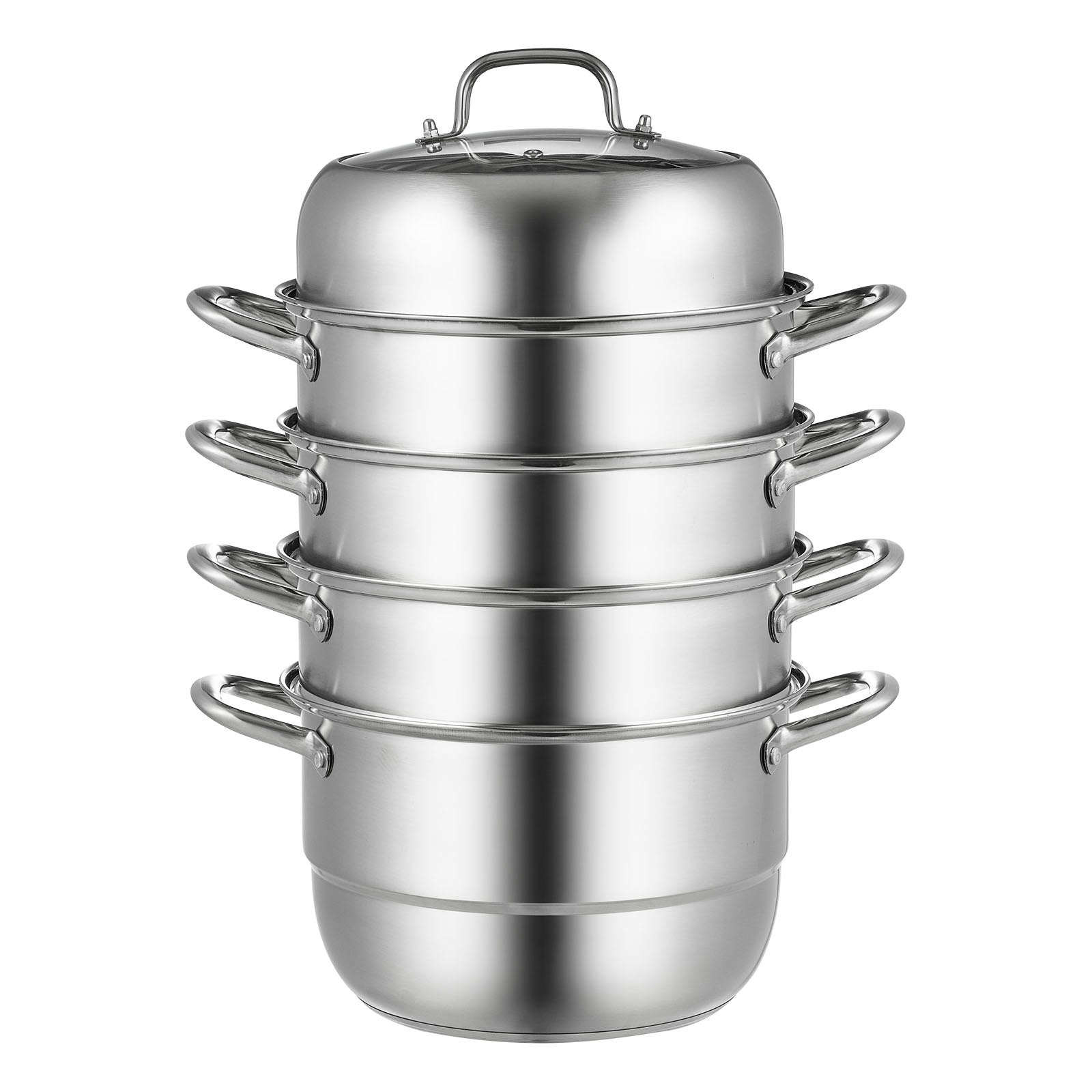 Dumpling Steamer Stainless Steel 5 Titer for for Cook Soup, Noodles, Fishes Work with Gas Electric Grill V952-ZL5CBXGZL30CM0001V0