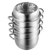 Dumpling Steamer Stainless Steel 5 Titer for for Cook Soup, Noodles, Fishes Work with Gas Electric Grill V952-ZL5CBXGZL30CM0001V0