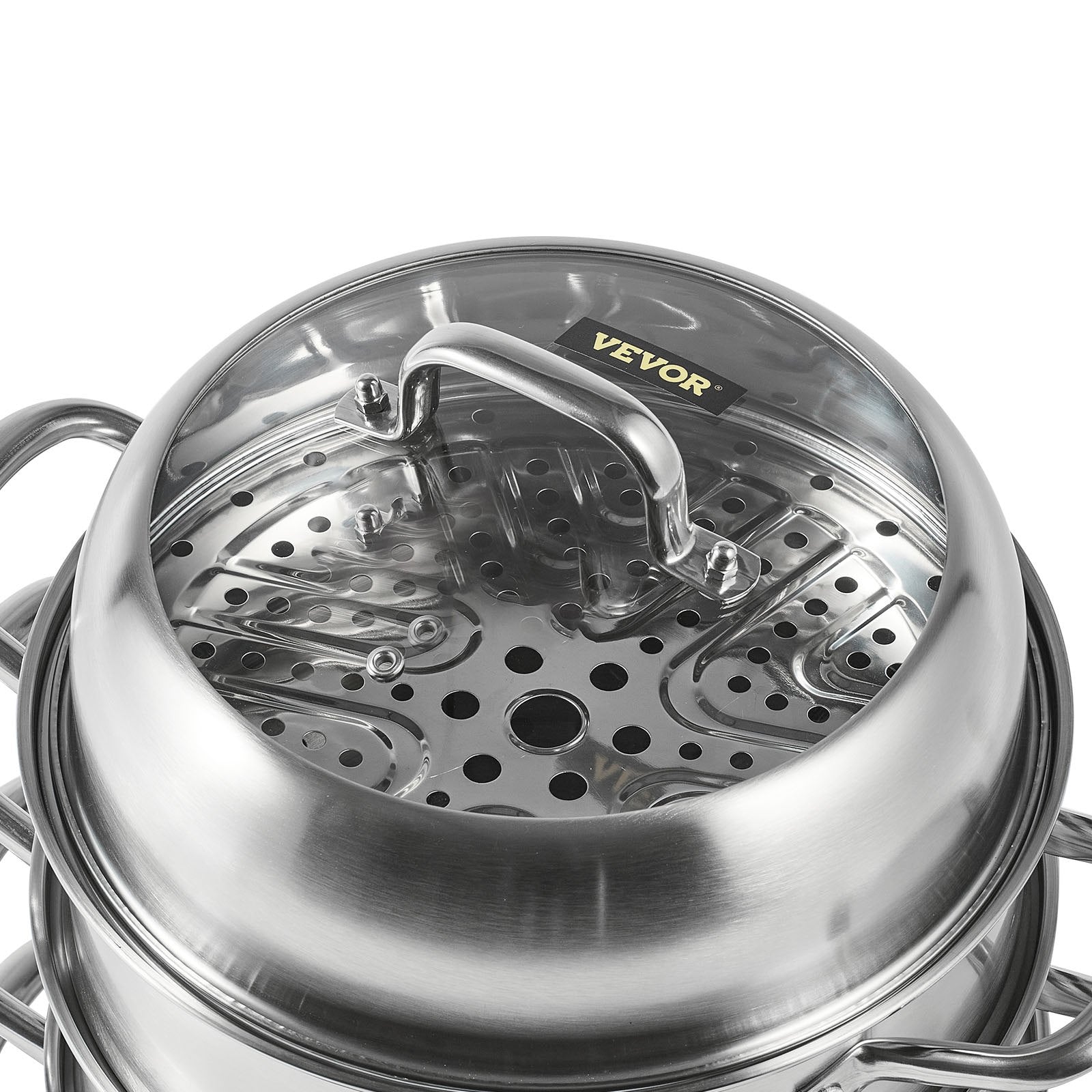 Dumpling Steamer Stainless Steel 5 Titer for for Cook Soup, Noodles, Fishes Work with Gas Electric Grill V952-ZL5CBXGZL30CM0001V0