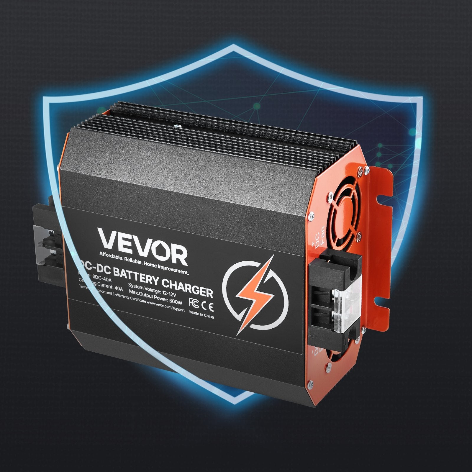 12V 40A DC to DC Battery Charger, 500W, On-Board Battery Charger for Lead-Acid, Lithium, AGM, GEL, and V952-ZLDZLDDYSRCDCJ0ZKV9