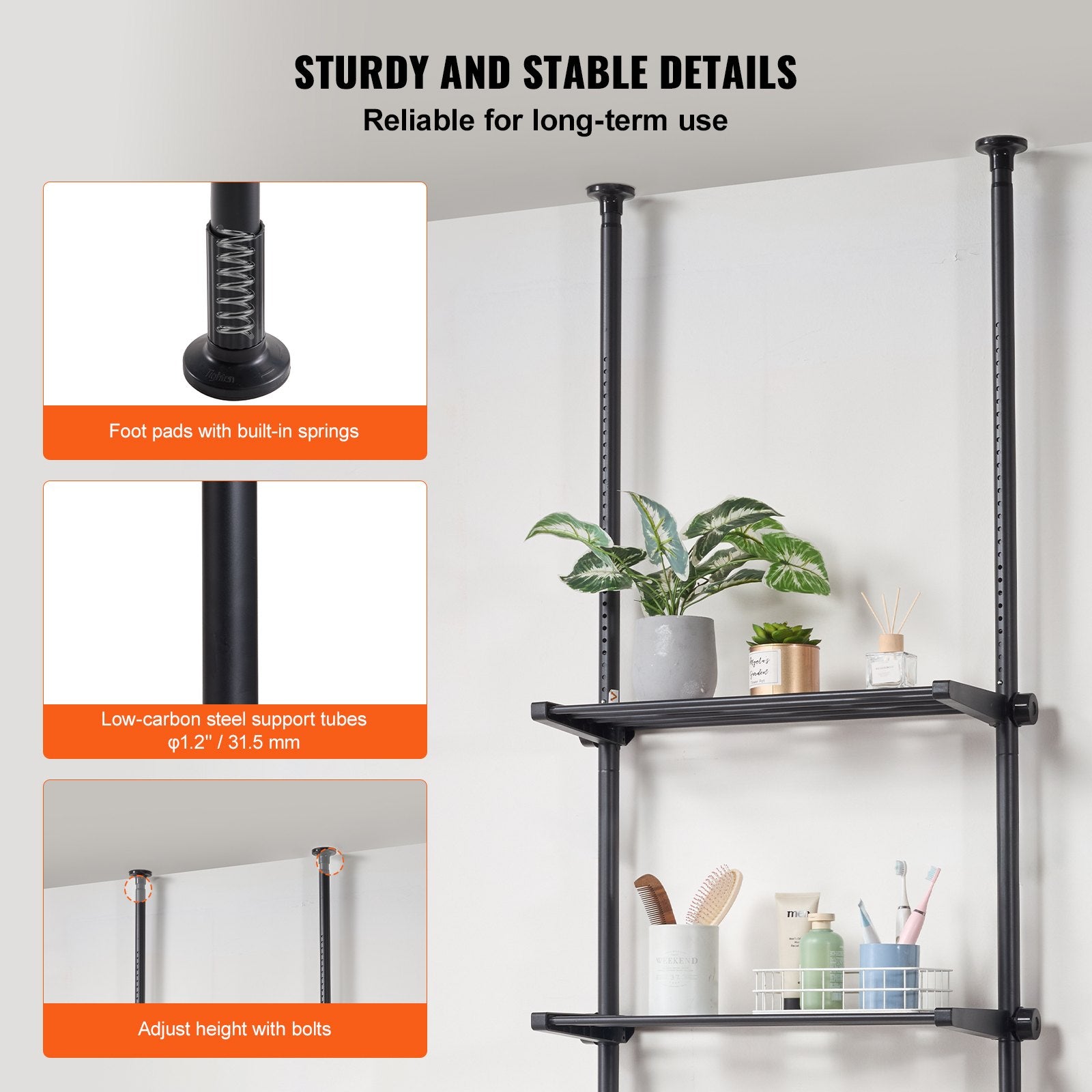 Over the Toilet Storage 4-Tier Bathroom Shelf Rack Space Saver Organizer V952-ZLGSGMTCWJ4CO9UA1V0