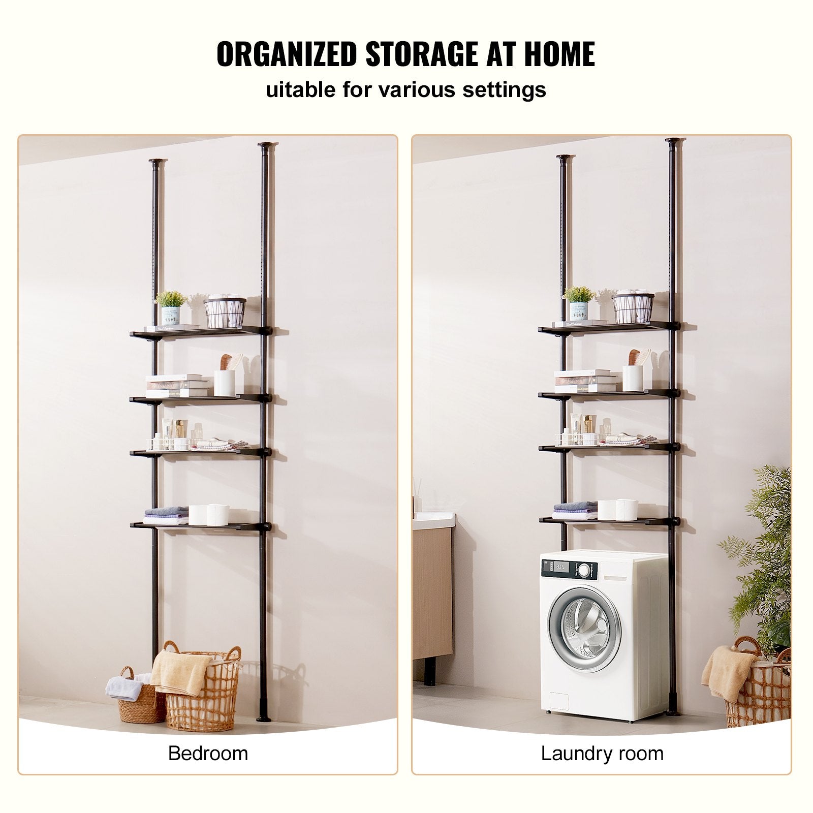 Over the Toilet Storage 4-Tier Bathroom Shelf Rack Space Saver Organizer V952-ZLGSGMTCWJ4CO9UA1V0