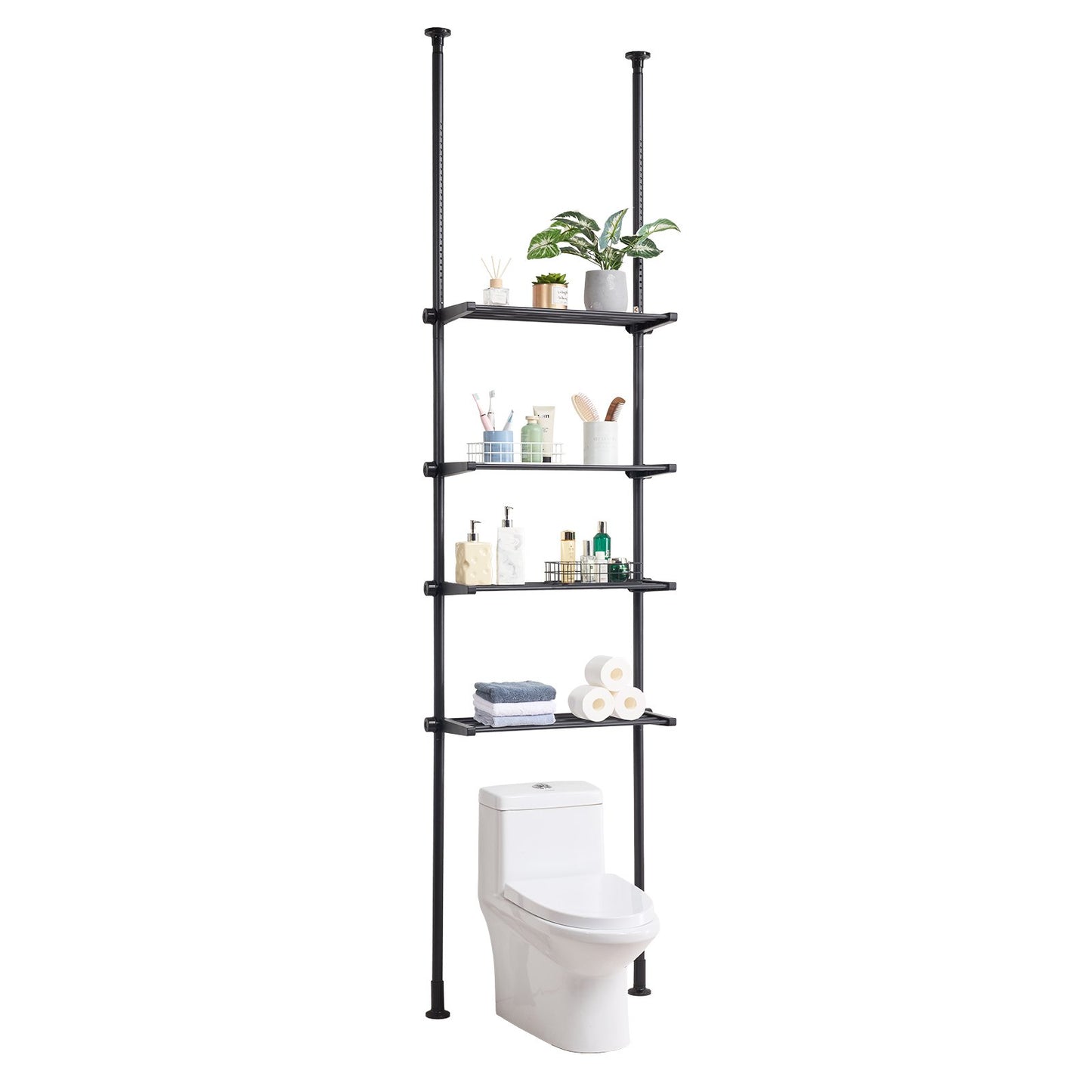 Over the Toilet Storage 4-Tier Bathroom Shelf Rack Space Saver Organizer V952-ZLGSGMTCWJ4CO9UA1V0
