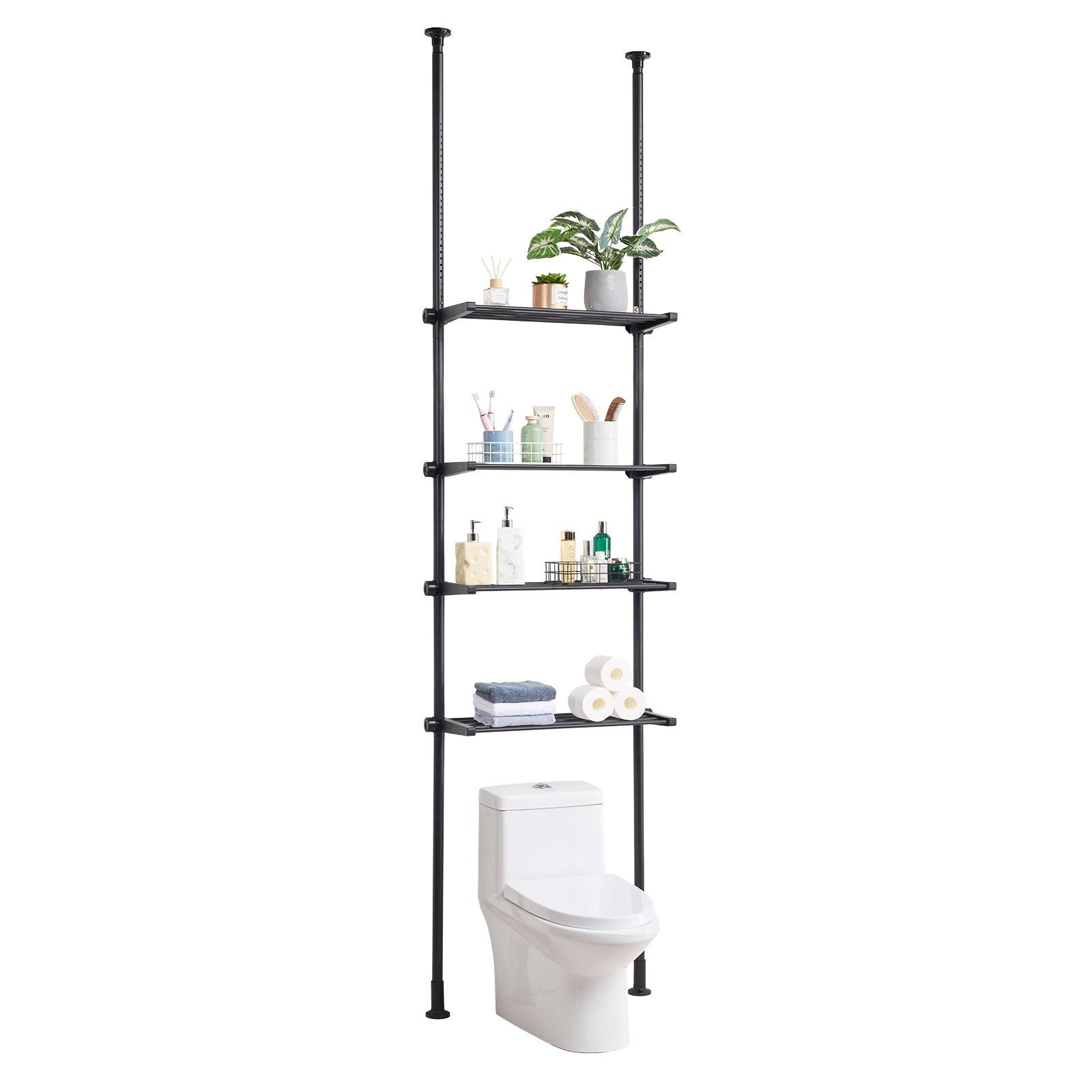Over the Toilet Storage 4-Tier Bathroom Shelf Rack Space Saver Organizer V952-ZLGSGMTCWJ4CO9UA1V0